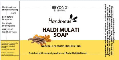 Haldi Mulati Soap - Natural Glow & Skin Nourishment (Pack of 3)